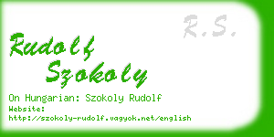 rudolf szokoly business card